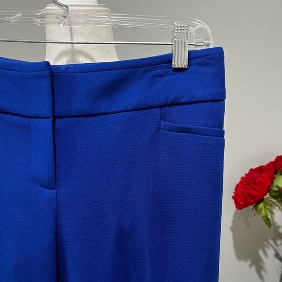NEW J. Crew Royal Blue Wool Flat Front Straight Leg Ankle Length Trousers 4 NWOT - Picture 7 of 14